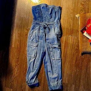 Relaxed Denim Overalls
